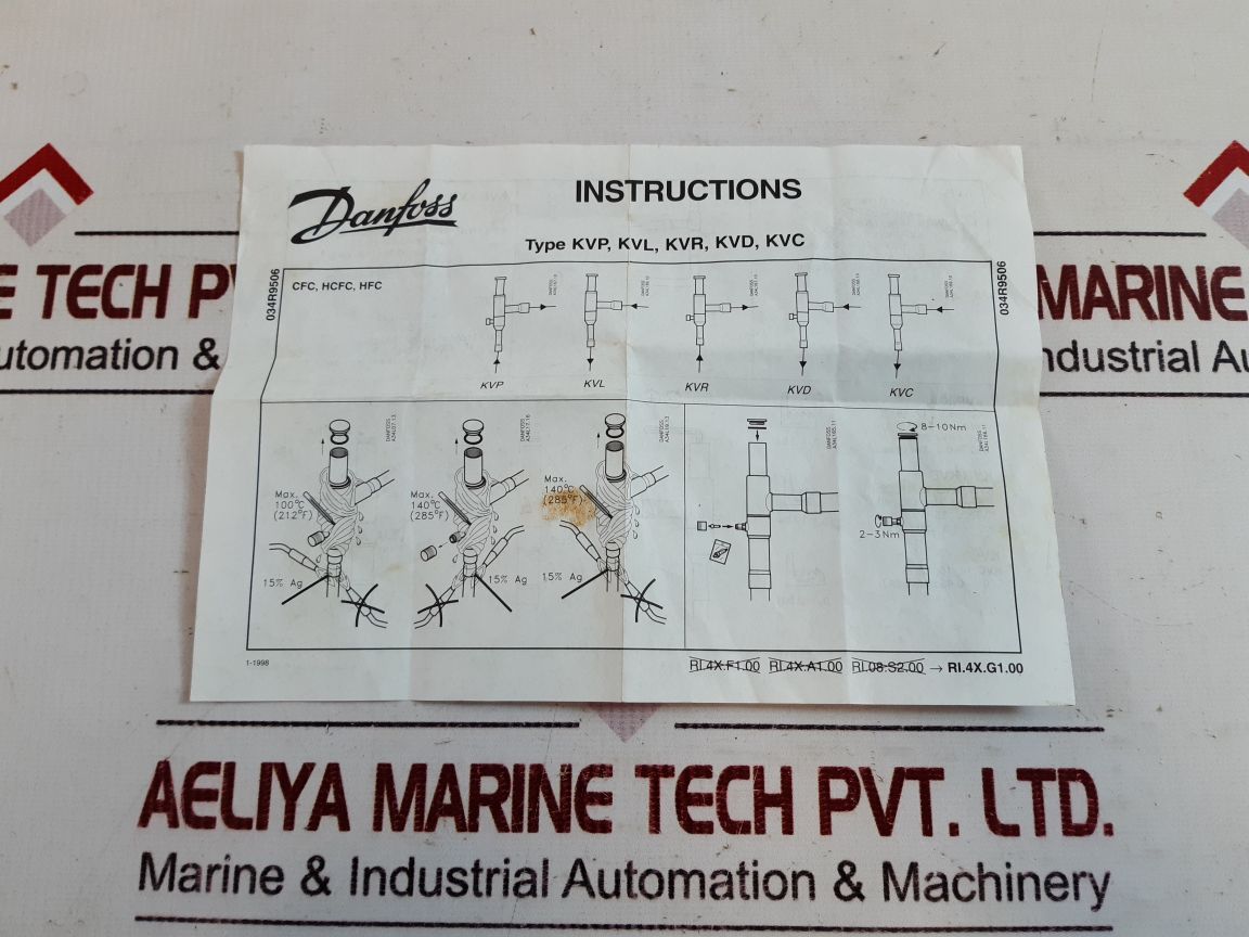 Danfoss Kvp12 Pressure Regulator 034L0023