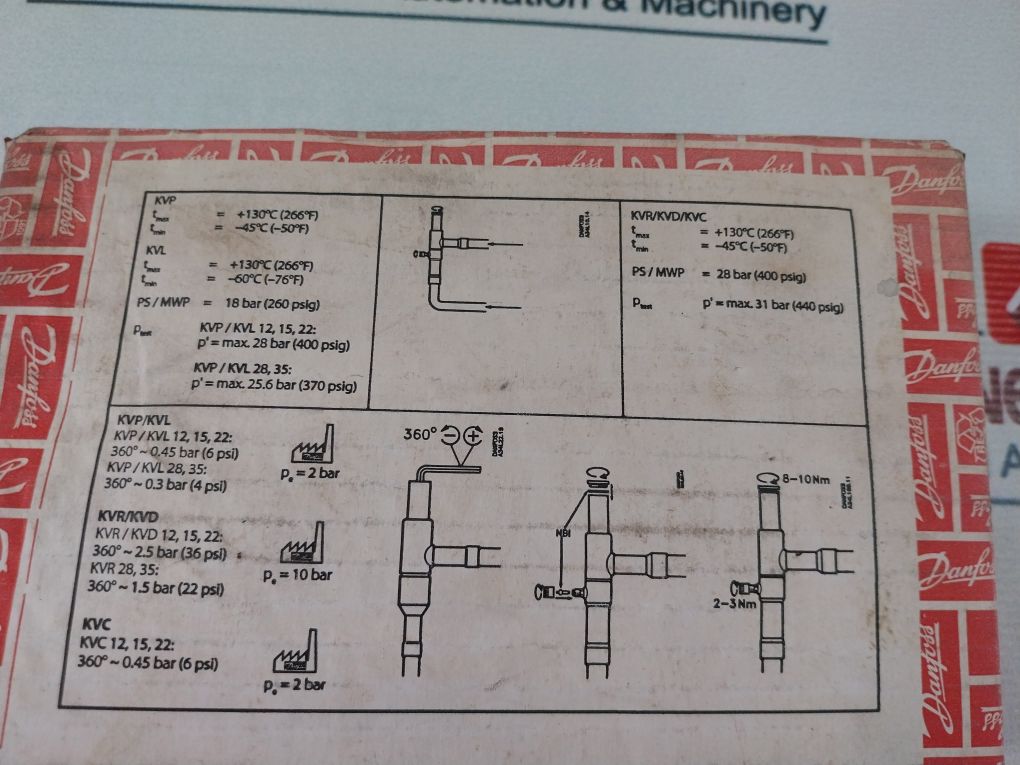 Danfoss Kvp 15 Evaporator Pressure Regulator Valve