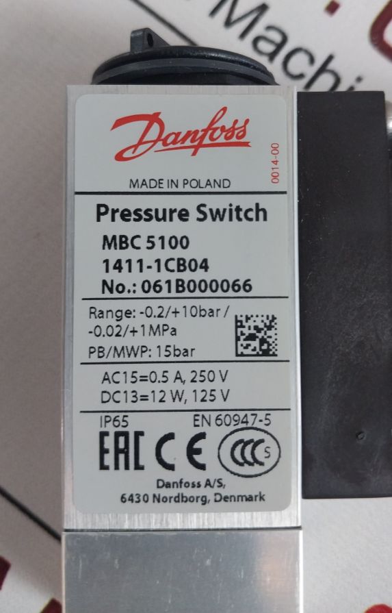 Danfoss Mbc 5100 Pressure Control Switch 1411-1Cb04