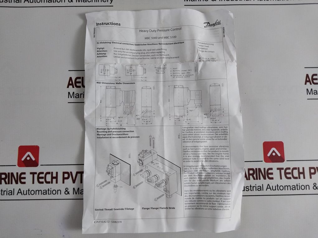 Danfoss Mbc 5100 Pressure Switch 1211-3Da05