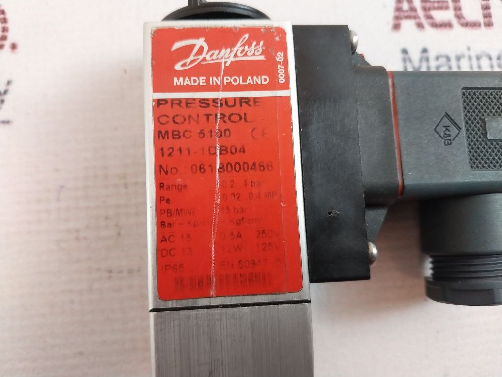 Danfoss Mbc 5100 Pressure Control Switch 061B000466