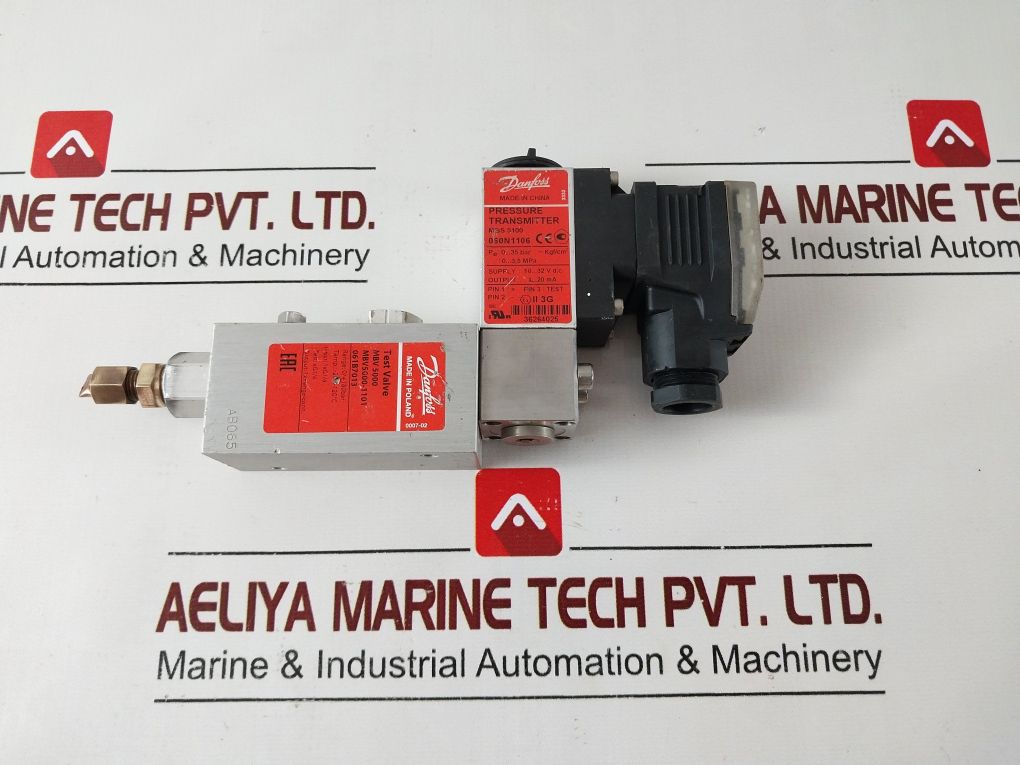 Danfoss Mbs 5100 Pressure Transmitter Mbv5000-1101 Test Valve