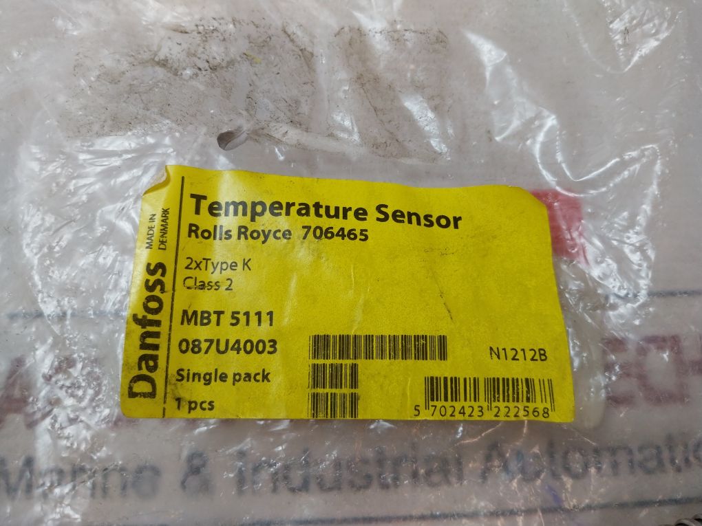 Danfoss Mbt 5111-1101-0175-111 Temperature Sensor 140Mm-7.5M Cable