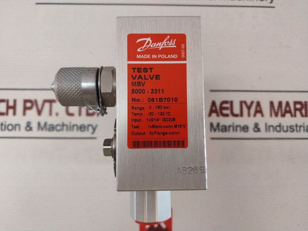 Danfoss Mbv 5000-3311 Test Valve 0-180 Bar