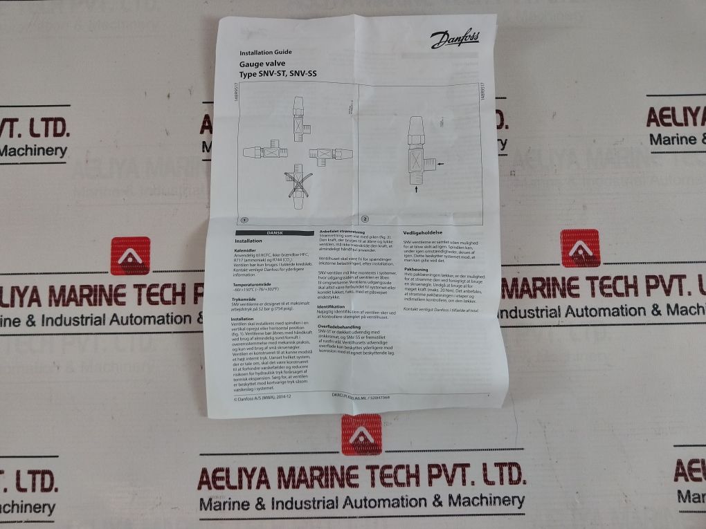 Danfoss Ps.52 754 Gauge Valve 52.0 Bar