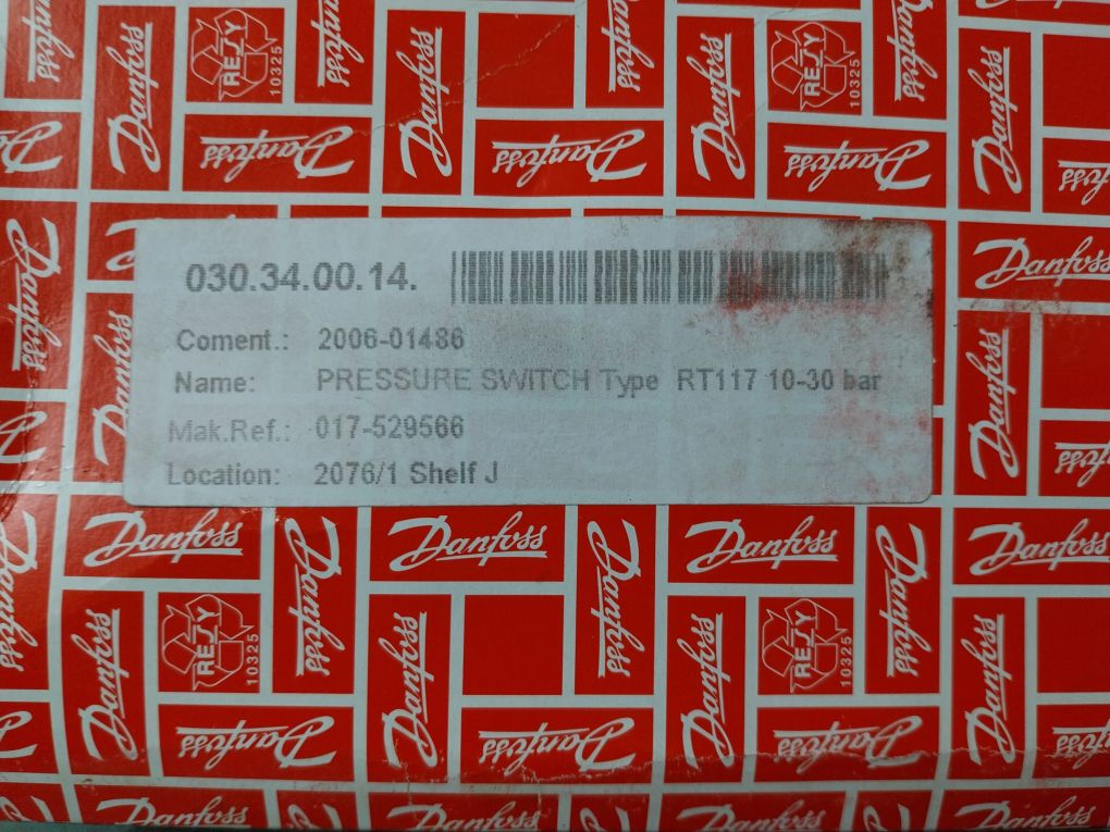 Danfoss Rt117 Pressure Control Switch 017A1752-01