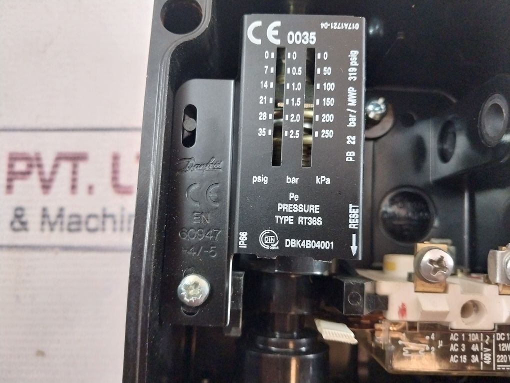 Danfoss Rt36S Pressure Switch 0-2.5 Bar 400V~