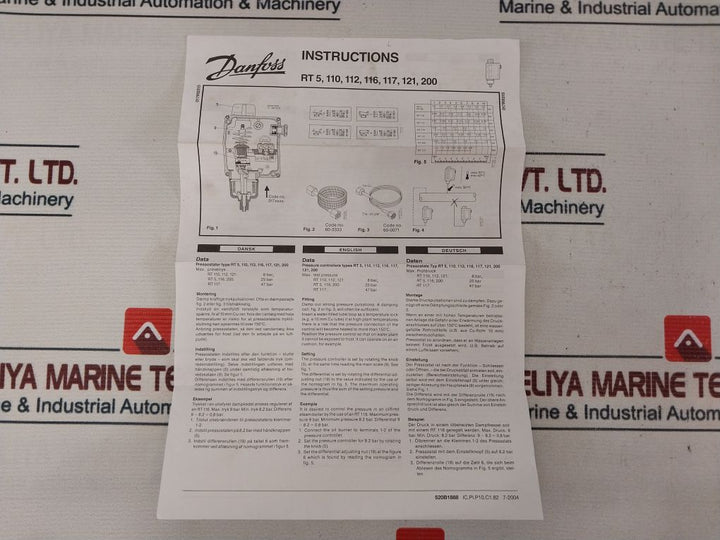 Danfoss Rt5 Pressure Switch Control