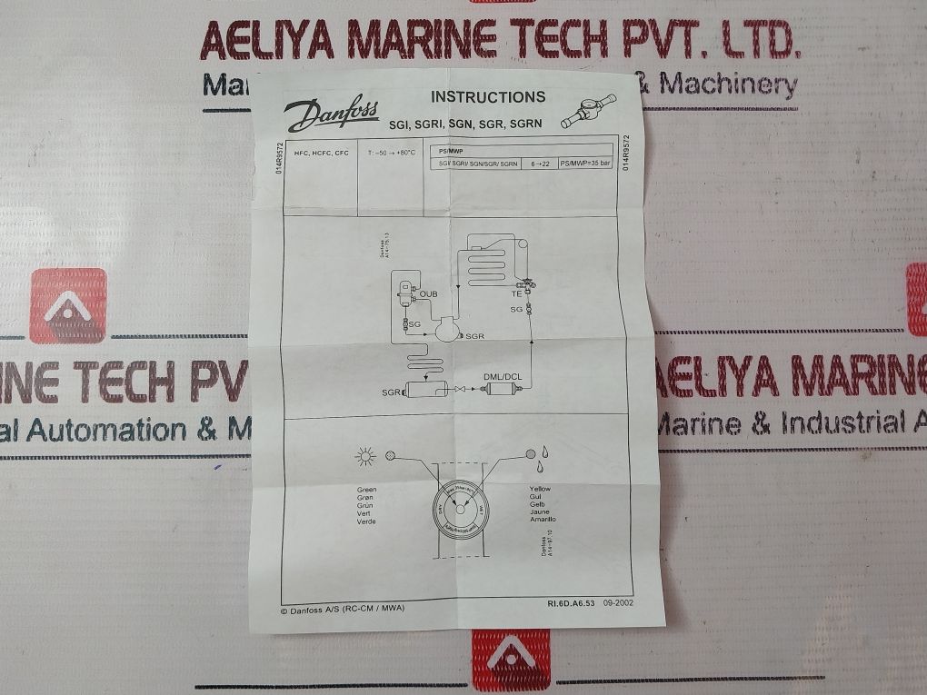Danfoss Sgn10S Sight Glass Moisture Indicator 80°C  