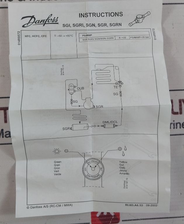 Danfoss Sgn10S Sight Glass Indicator Connection Pb35Bar/80°C