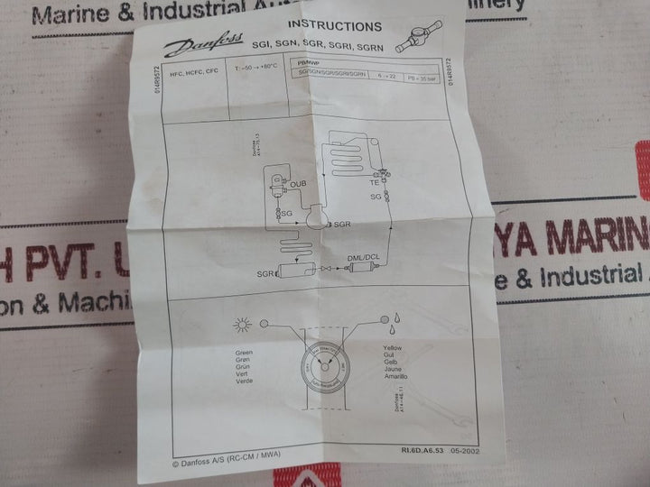 Danfoss Sgn 6 Sight Glass Pb35Bar/80°C Mwp500Psig/175°F