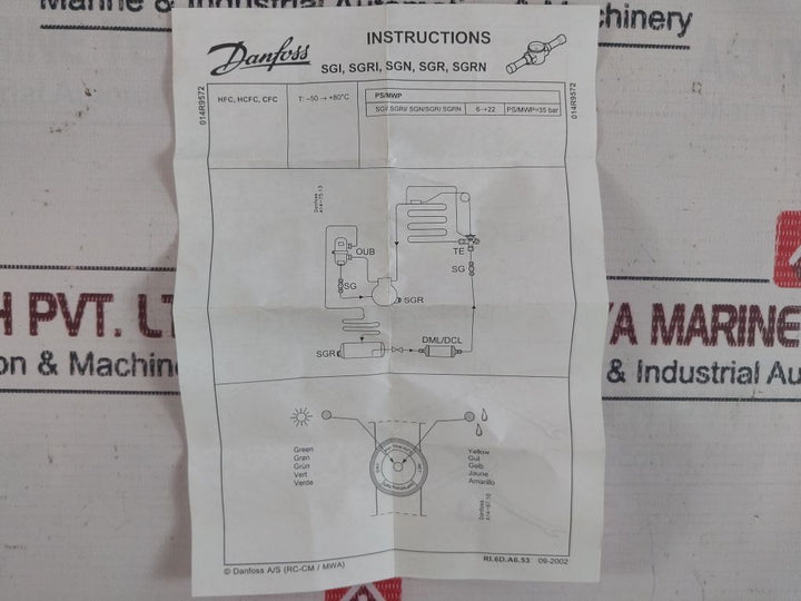 Danfoss Sgn Sight Glass Moisture Indicator Pb35Bar/80°C
