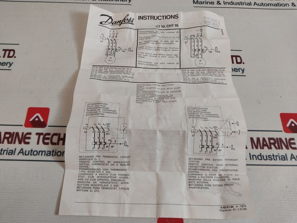 Danfoss T16C Thermal Overload Relay 600Vac