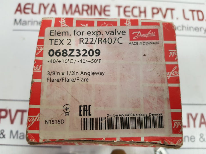 Danfoss Tex2 068Z3209 Q-33323 R22/R407C Thermostatic Expansion Valve 34 Bar
