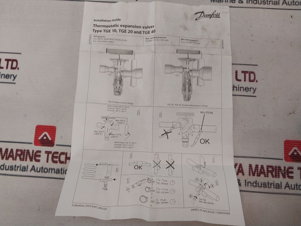 Danfoss Tgex Thermostatic Expansion Valve