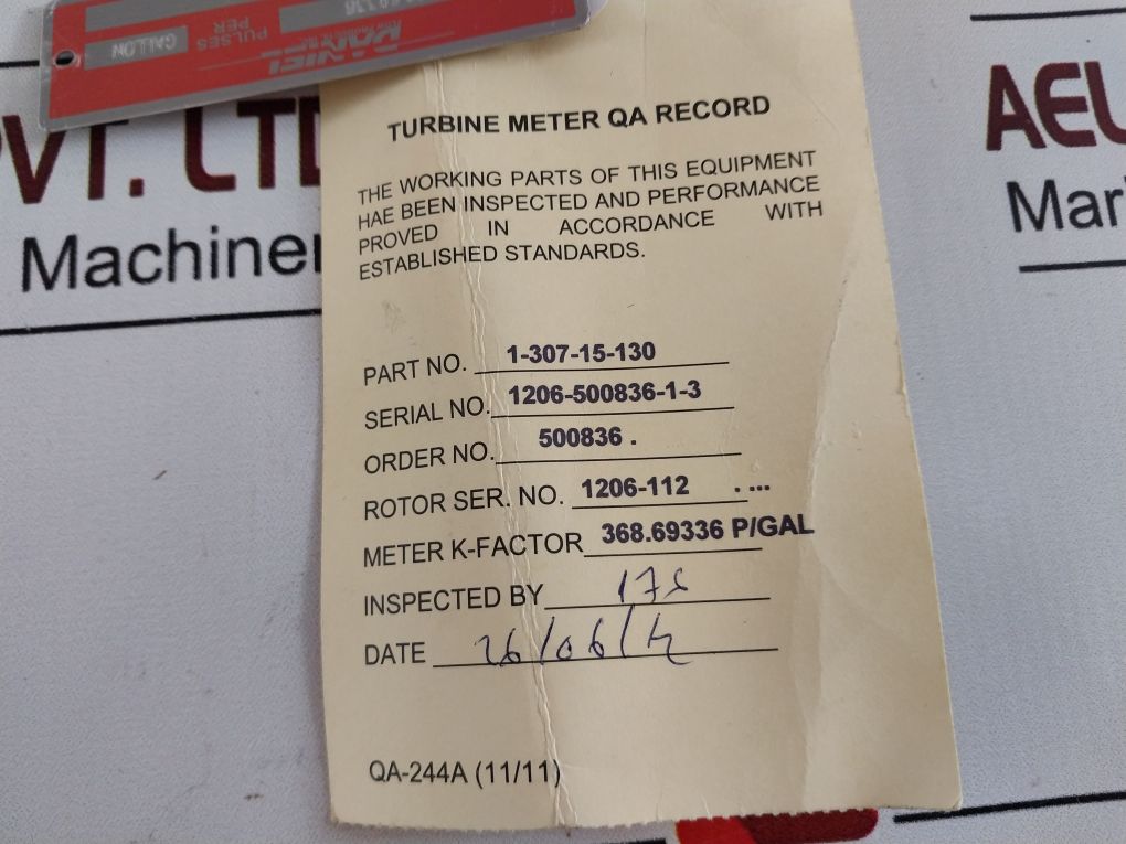 Daniel 1-504-05-500 Flowmeter Repair Kit