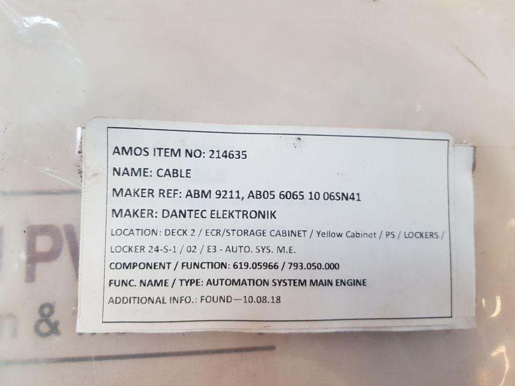 Dantec Abm 9211 Sensor With Cable

