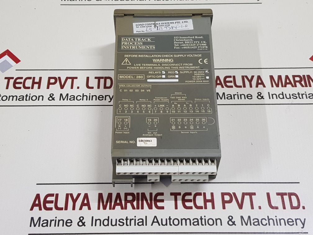 Data Track Process Instruments 280 Relay