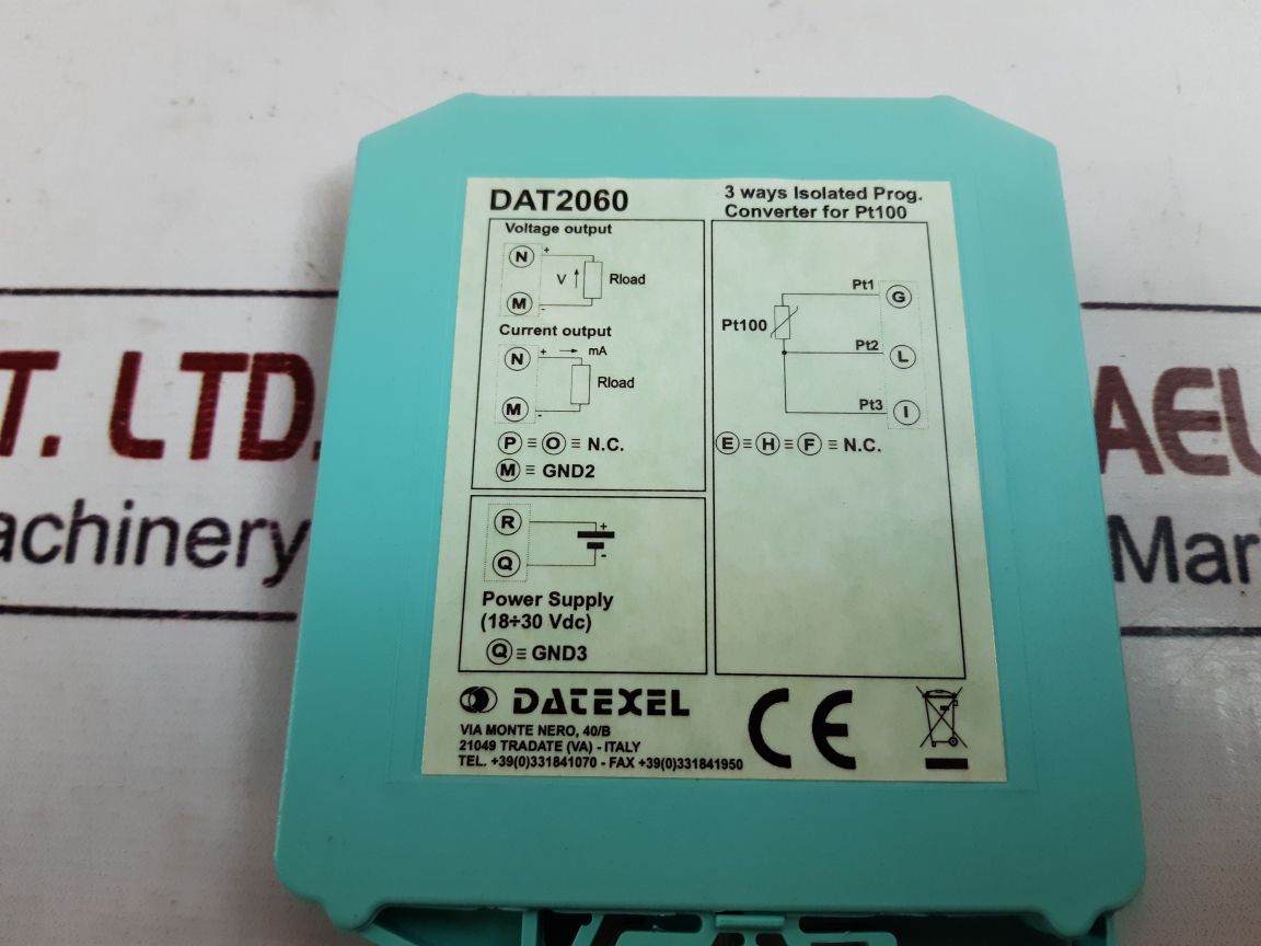 Datexel Dat2060 Programmable Isolated Pt100 Converter