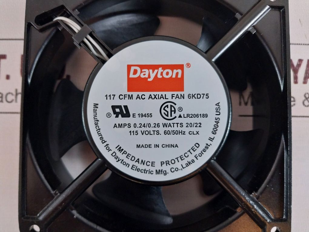 Dayton 6Kd75 115V 117 Cfm Ac Axial Fan