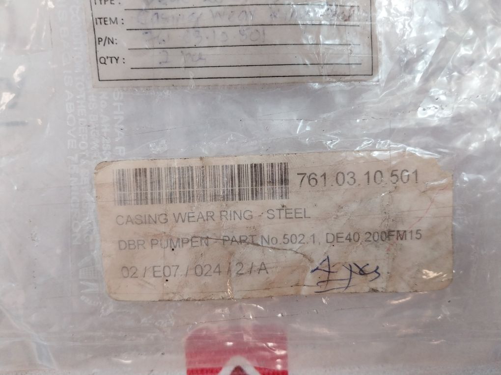 Dbr Pumpen De40.200Fm15 Casing Wear Ring-steel Set