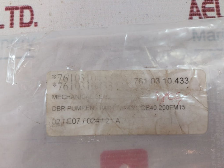 Dbr Pumpen De40 200Fm15 Mechanical Seal