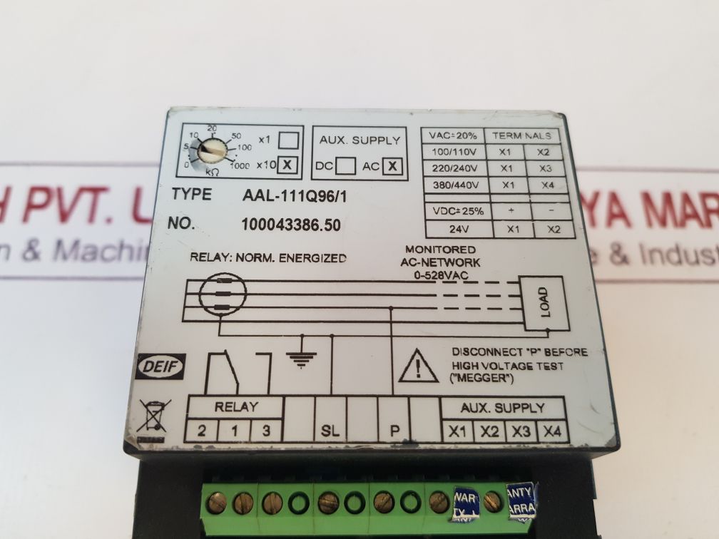 Deif Aal-111Q961 Ac Network Insulation Monitor 100043386.50