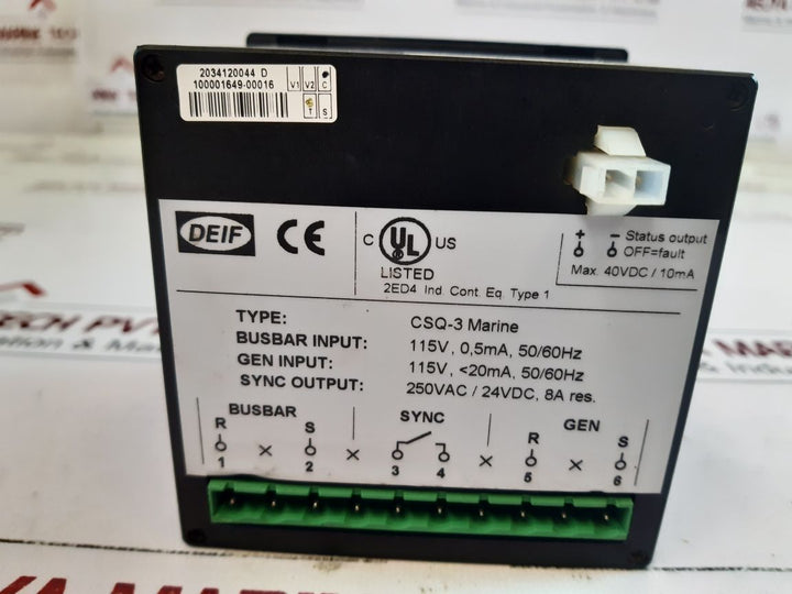 Deif Csq-3 Marine Synchroscope 115V, 0,5Ma, 5060Hz
