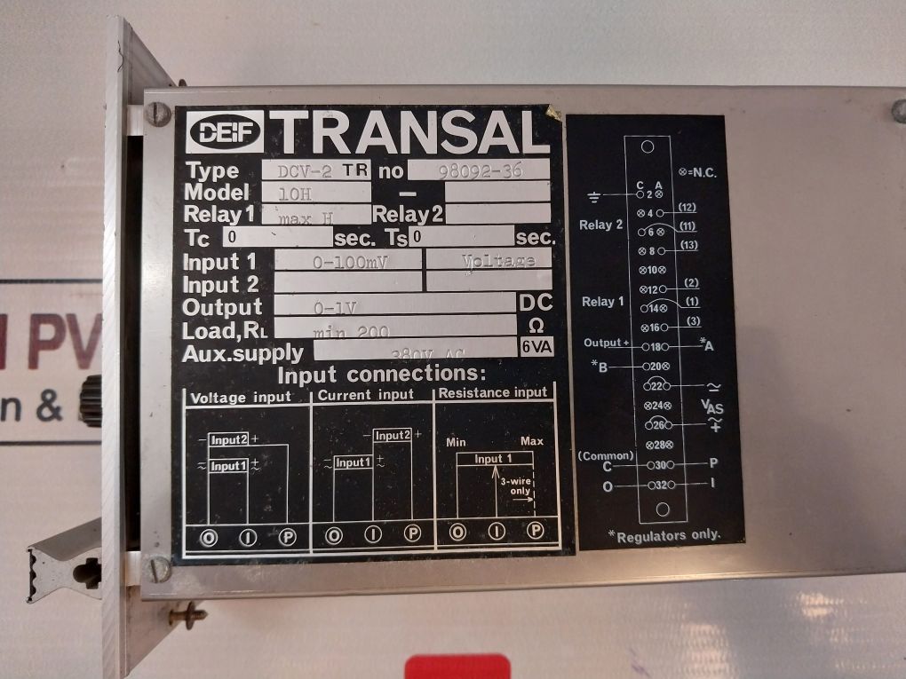 Deif Dcv-2 Tr Transal 98092-36 Relay 380 Vac