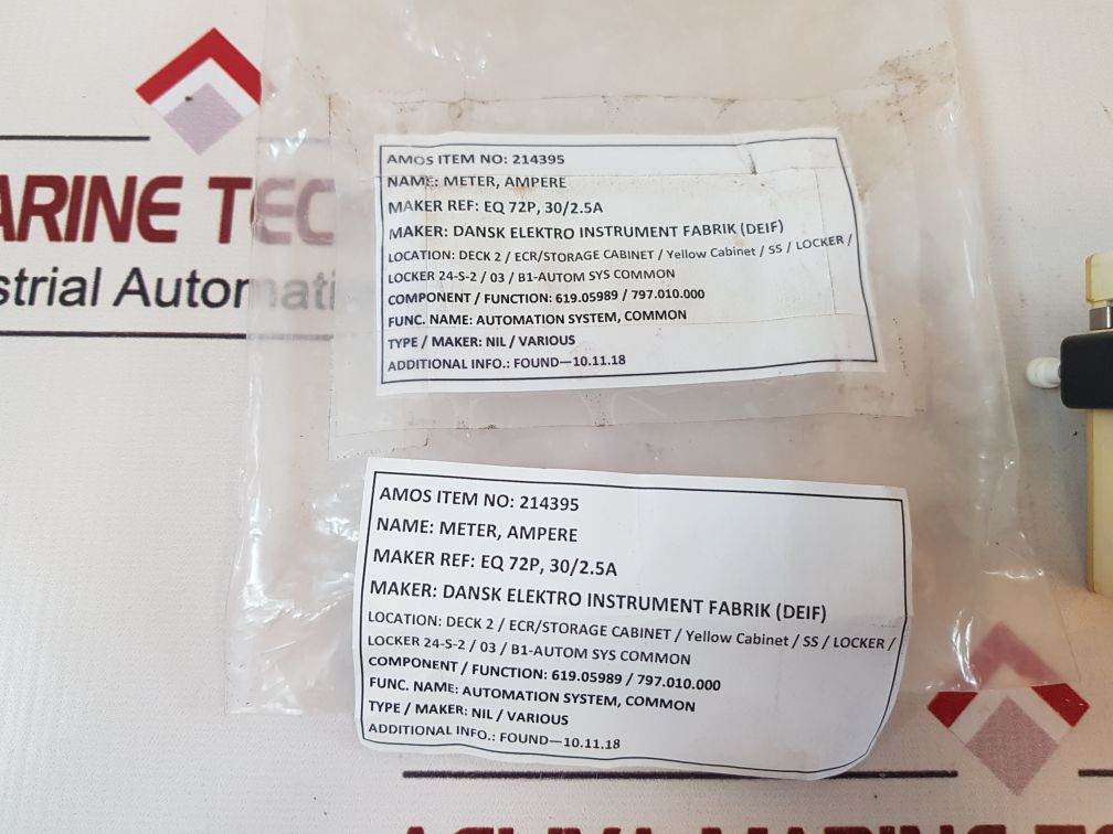Deif Eq 72P, 30/2.5A Ampere Meter
