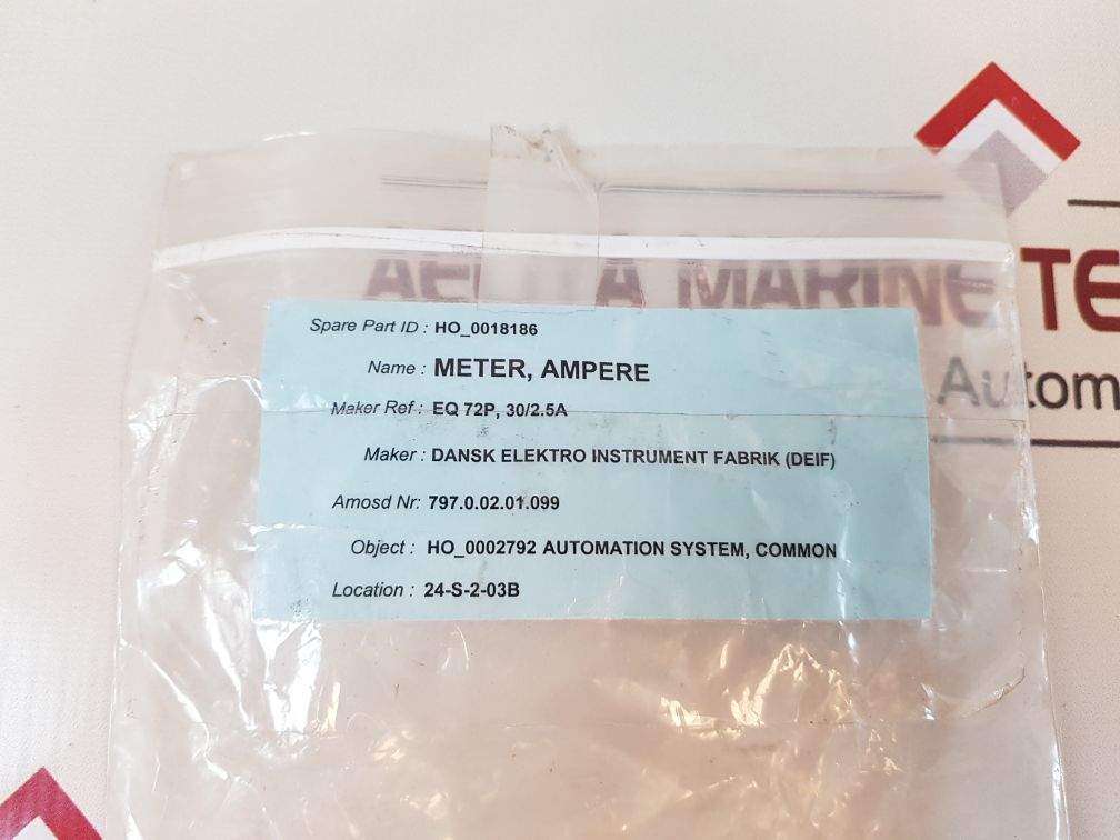 Deif Eq 72P, 30/2.5A Ampere Meter
