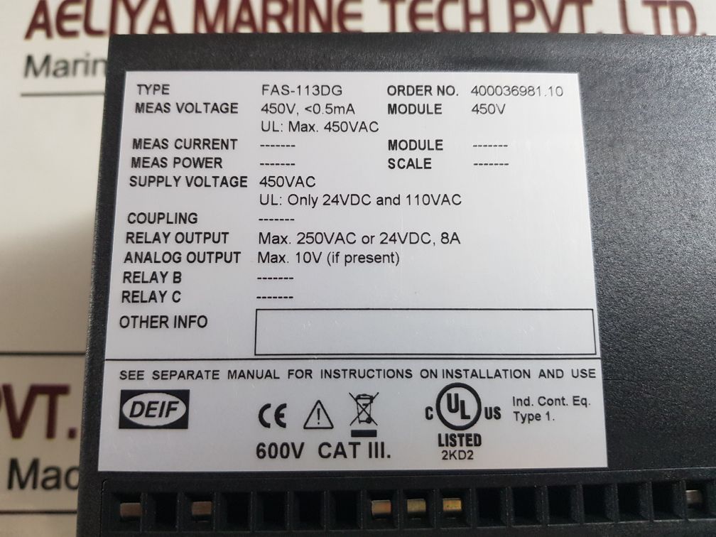 Deif fas-113dg synchronize controller