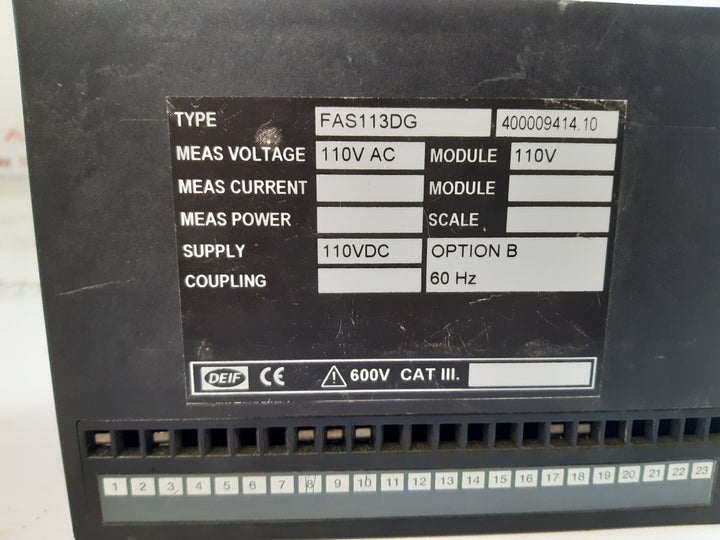 Deif Fas-113Dg Synchronisation & Circuit Breaker 400009414.10
