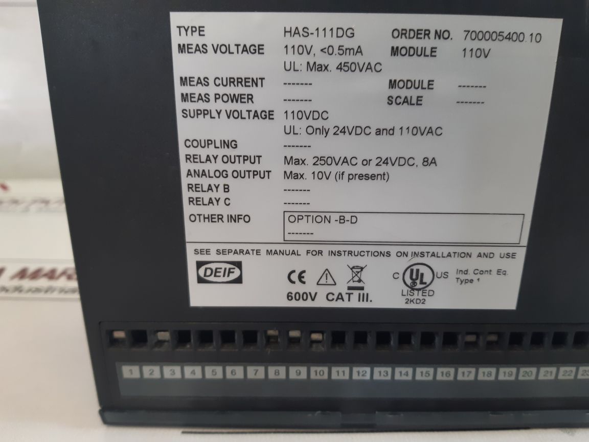 Deif Has-111Dg Synchronization & Circuit Breaker Closing 700005400 10