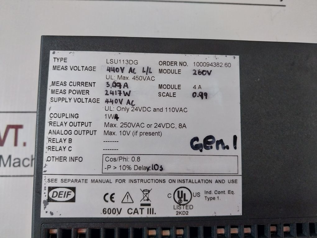 Deif Lsu-113Dg Load Sharing Unit 440Vac
