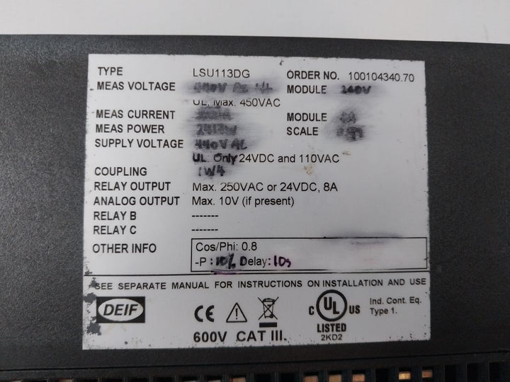 Deif Lsu-113Dg Load Sharing Unit 440Vac Free Shipping By Express
