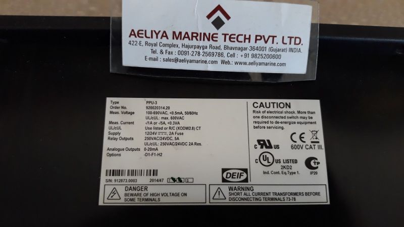 Deif Ppu-3 Protection And Paralleling Power Management Display Unit Du-2 /Mk Iii