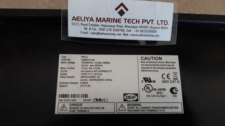 Deif Ppu-3 Protection And Paralleling Power Management Display Unit Du-2 /Mk Iii