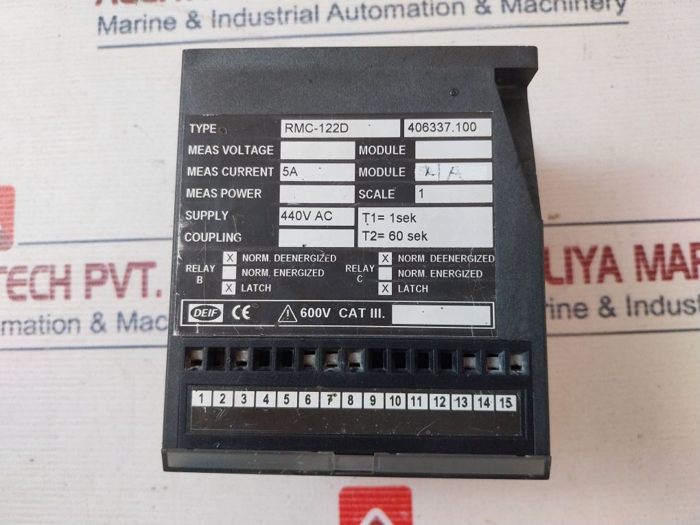 Deif Rmc-122D Short Circuit And Current Relay 440V Ac