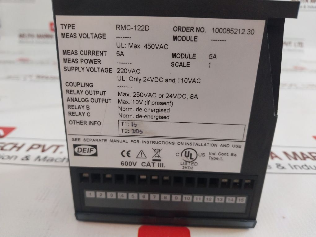 Deif Rmc-122D Short Circuit Relay 100085212.30