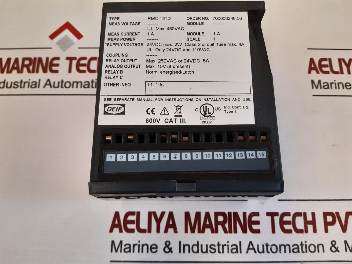 Deif Rmc-131D Differential Current Relay 700006246.50