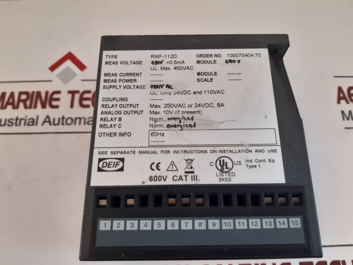 Deif Rmf-112D Frequency Relay 100075404.70