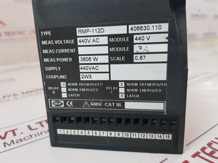 Deif Rmp-112D Power Relay 406630.110, 440V3A