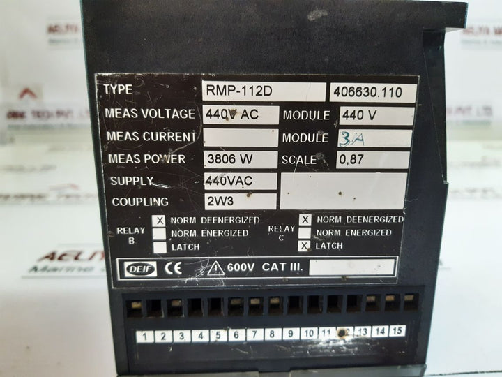 Deif Rmp-112D Protection Relay 406630.110
