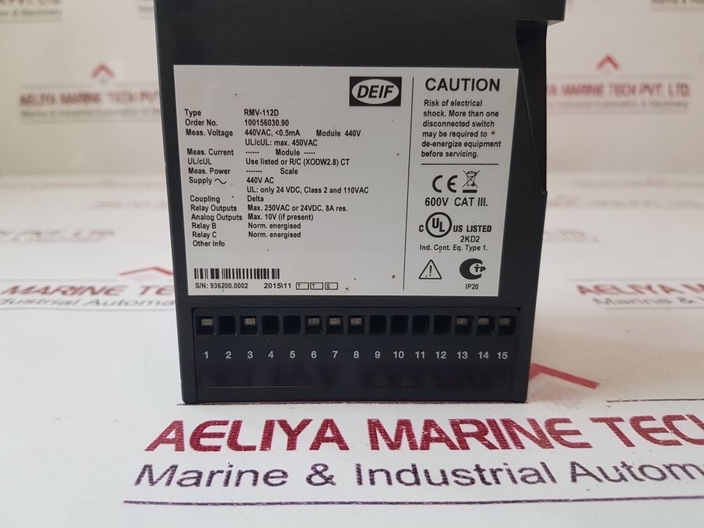 Deif Rmv-112D Protective Voltage Relay 100156030.90