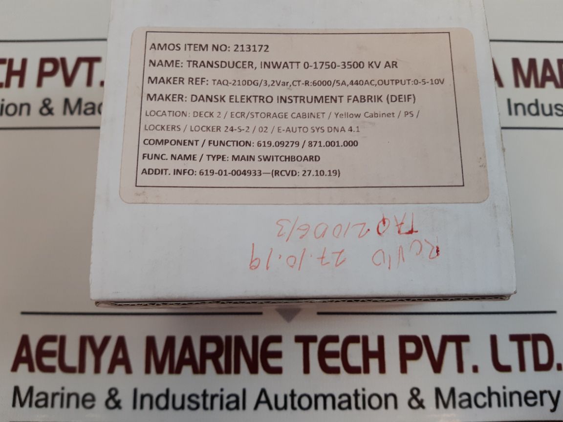 Deif taq-210/3dg inwatt transducer