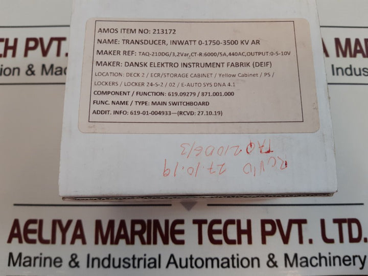 Deif taq-210/3dg inwatt transducer