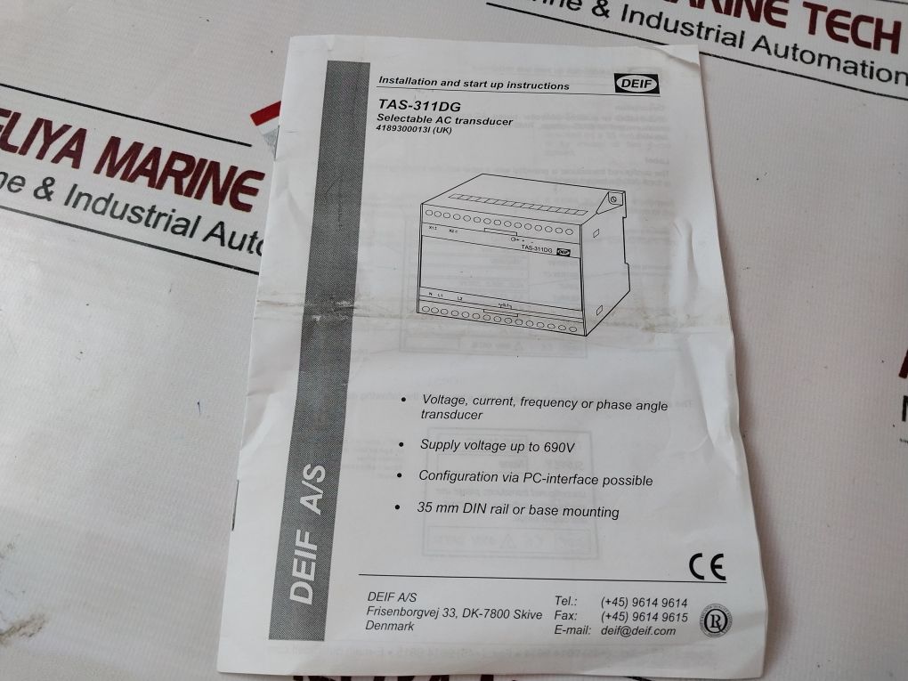 Deif Tas-311Dg-100085397.100 Ac Current Transducer Tas-311Dg Range:0-120V Ac(L-n