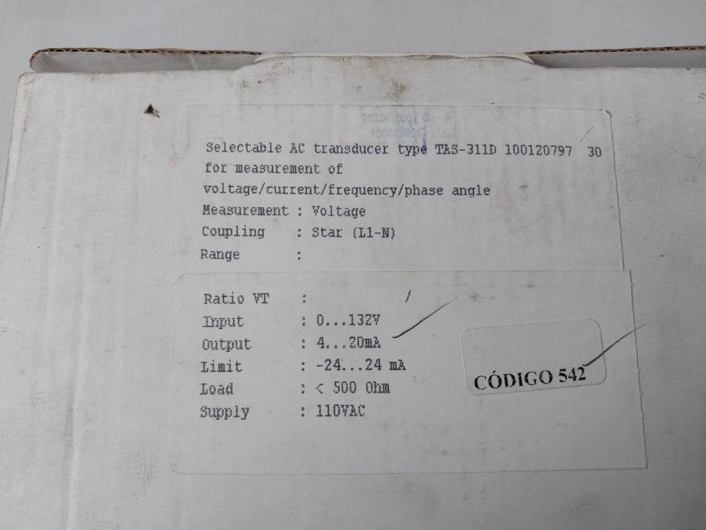 Deif Tas-311Dg Selectable Ac Transducer 100120797.30
