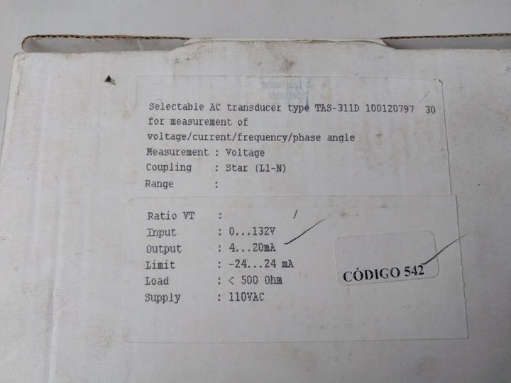 Deif Tas-311Dg Selectable Ac Transducer 100120797.30